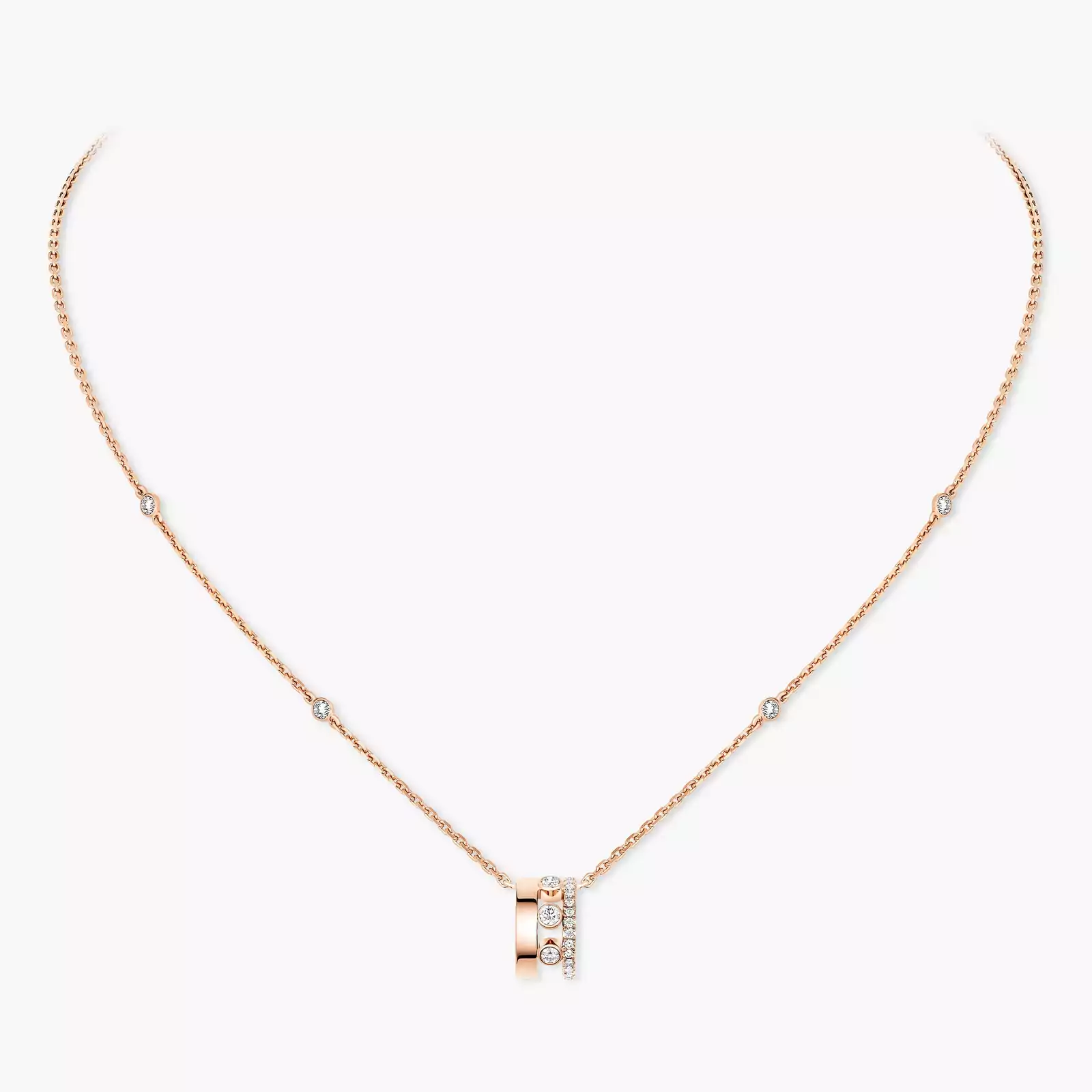 Move Romane Pendant  Pink Gold For Her Diamond Necklace 07158-PG