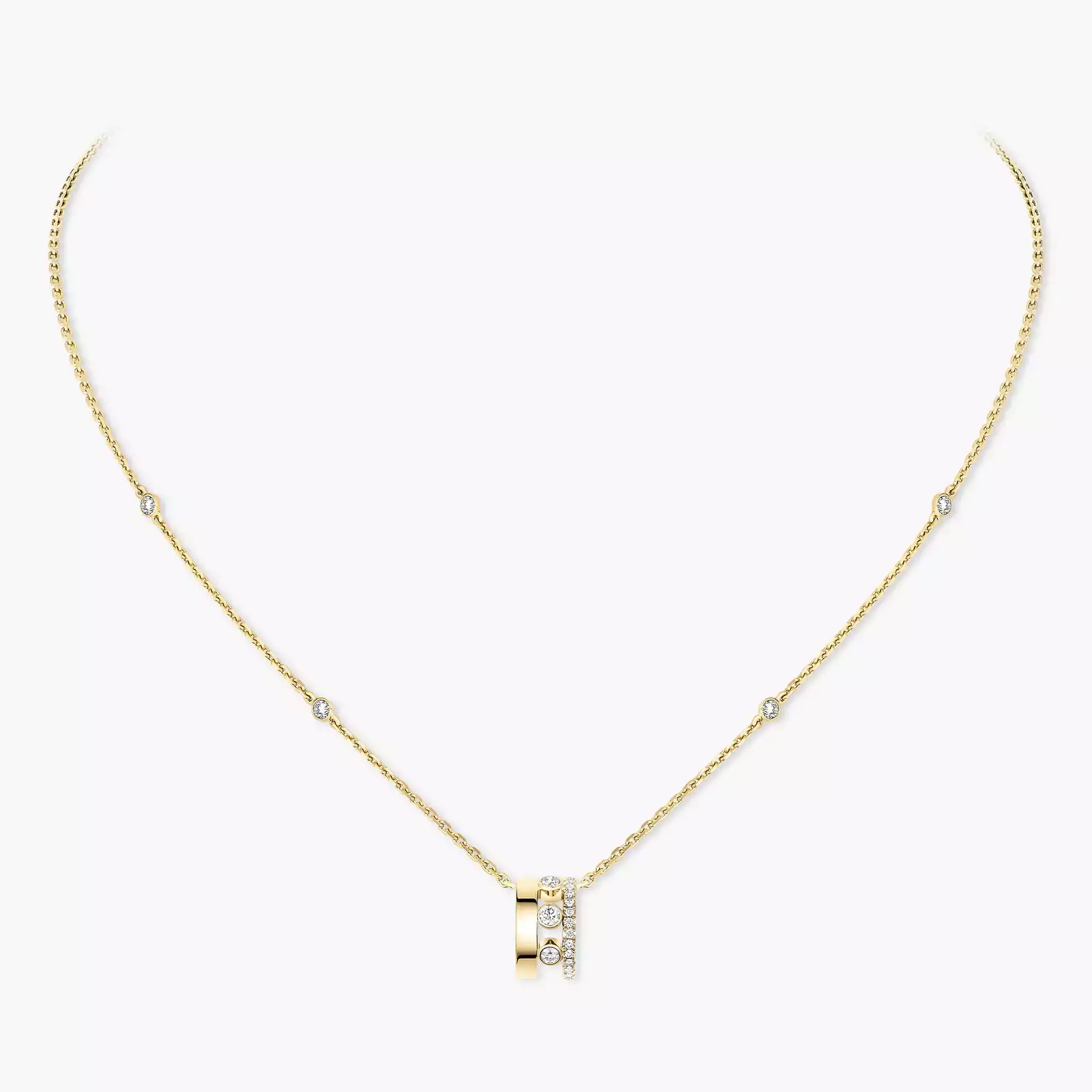 Necklace For Her Yellow Gold Diamond Move Romane Pendant  07158-YG