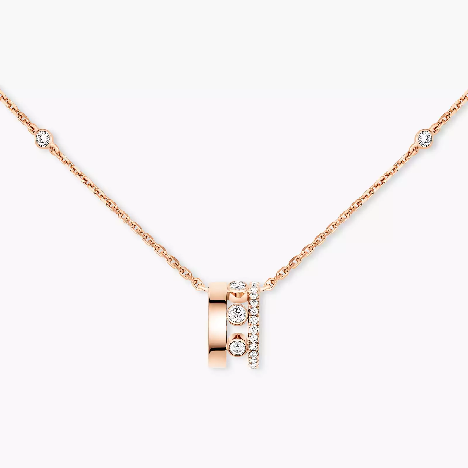 Move Romane Pendant  Pink Gold For Her Diamond Necklace 07158-PG