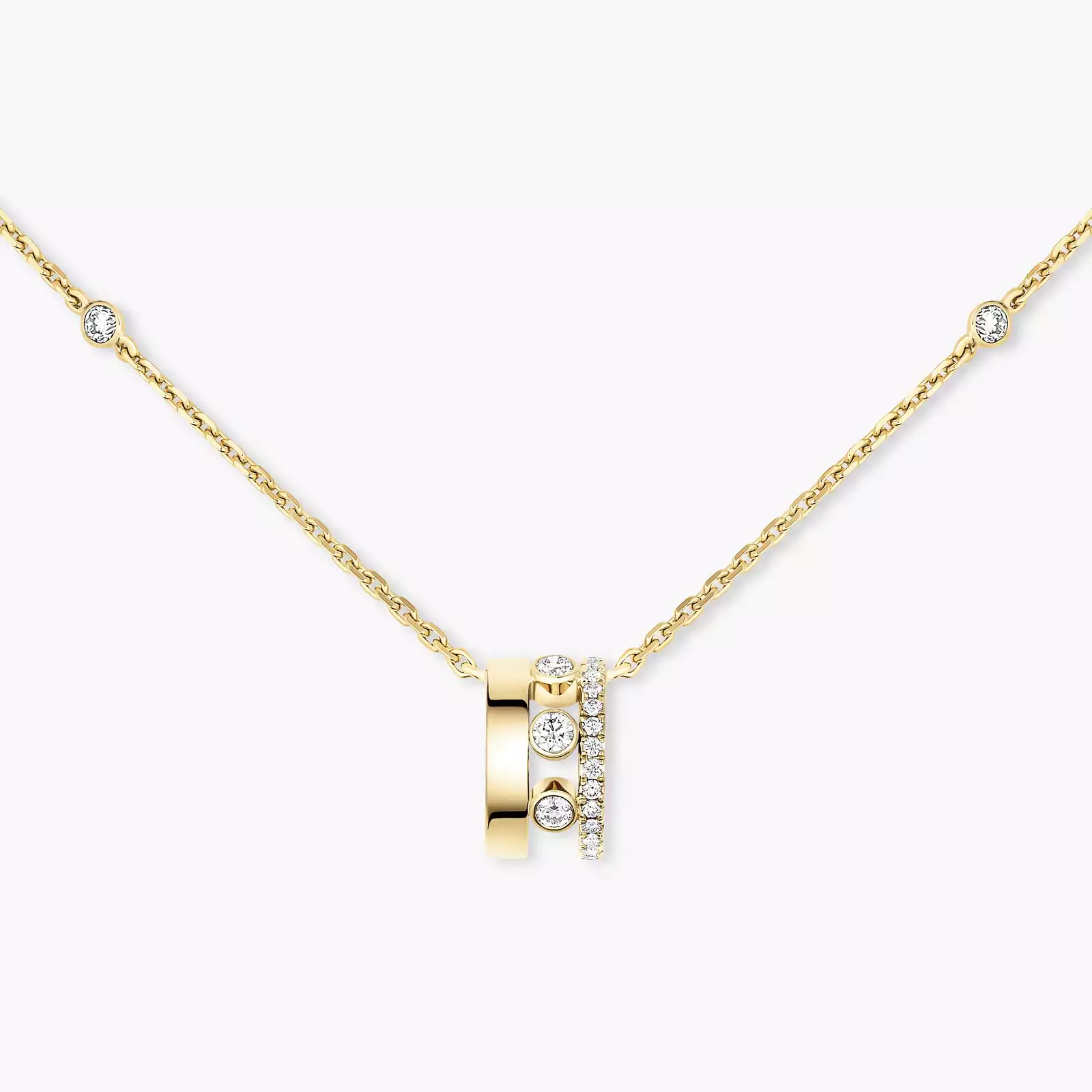 Necklace For Her Yellow Gold Diamond Move Romane Pendant  07158-YG