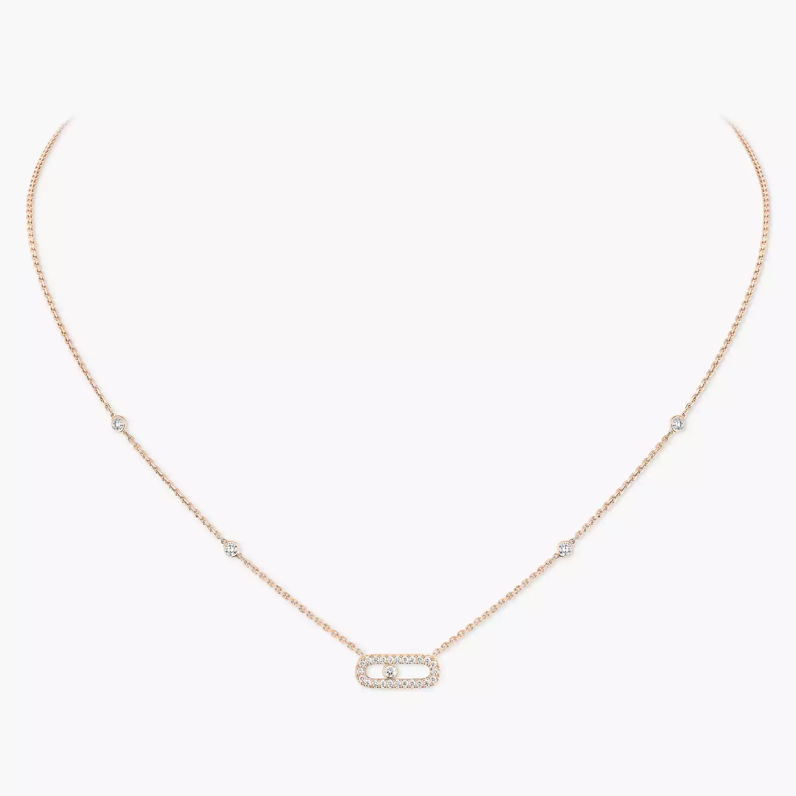 Move Uno Pavé Pink Gold For Her Diamond Necklace 04708-PG