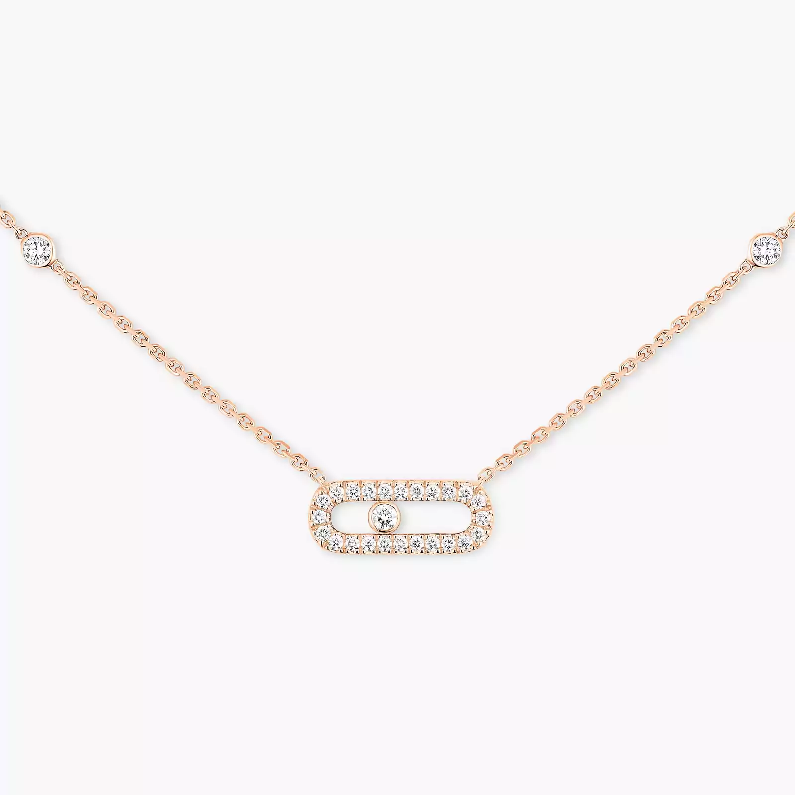 Move Uno Pavé Pink Gold For Her Diamond Necklace 04708-PG