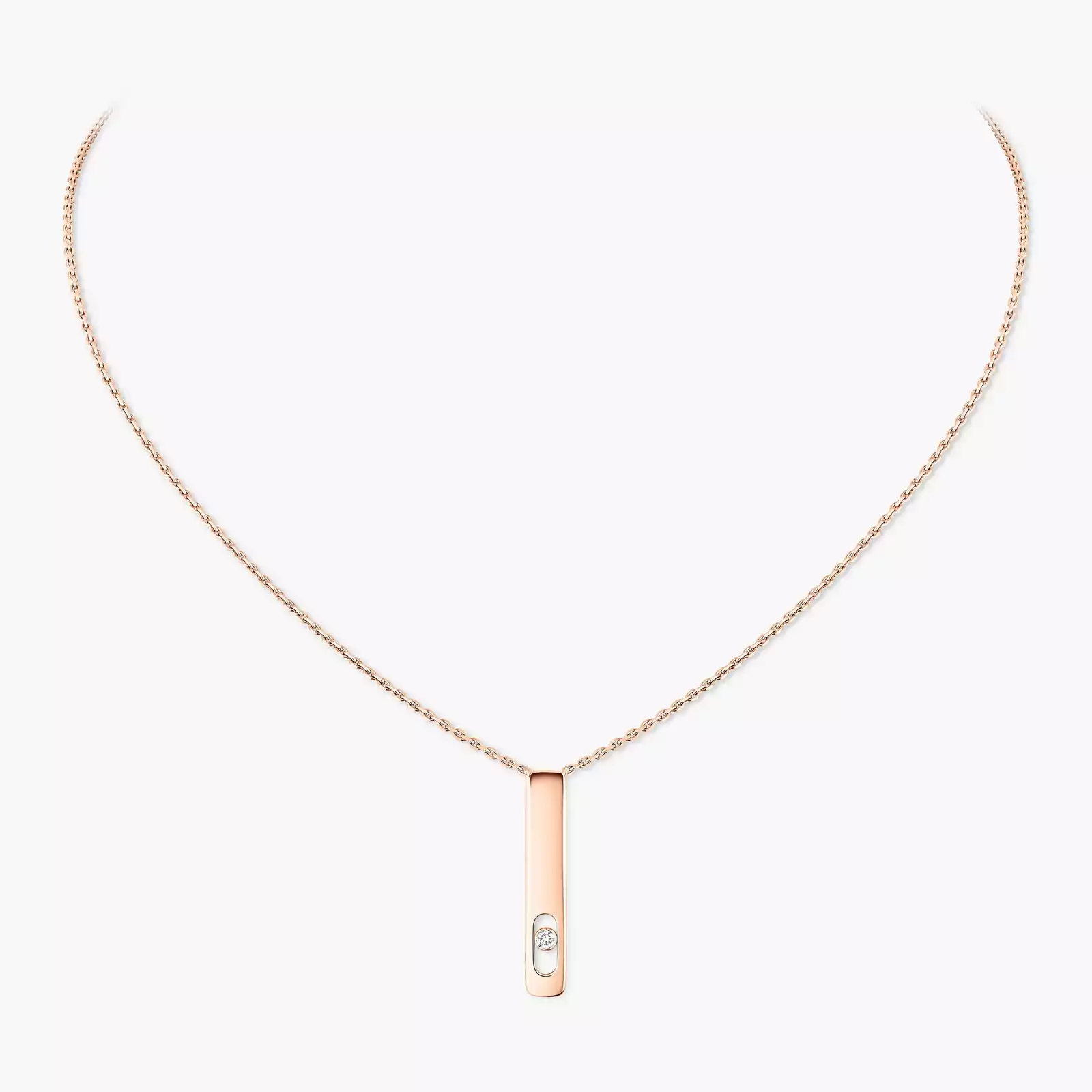 My First Diamond  Pink Gold For Her Diamond Necklace 07498-PG