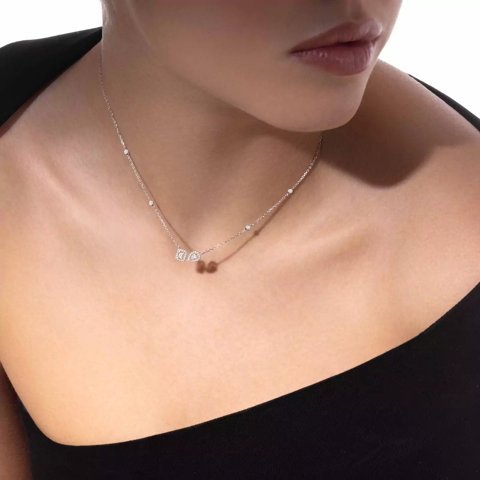 My Twin Toi & Moi White Gold For Her Diamond Necklace 14534-WG