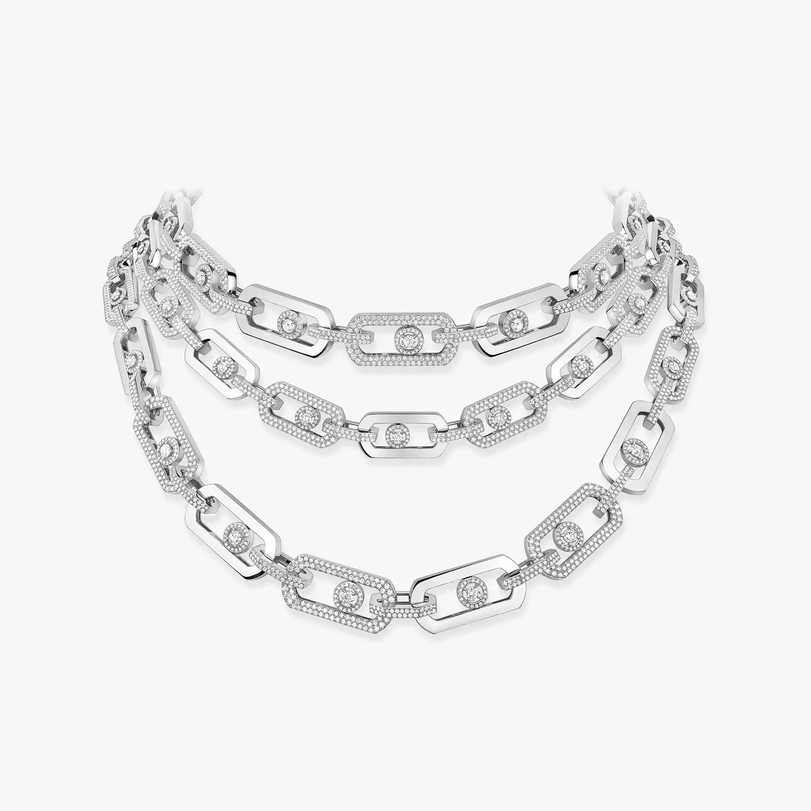 Collana Donna Oro bianco Diamante So Move a 3 giri 14029-WG