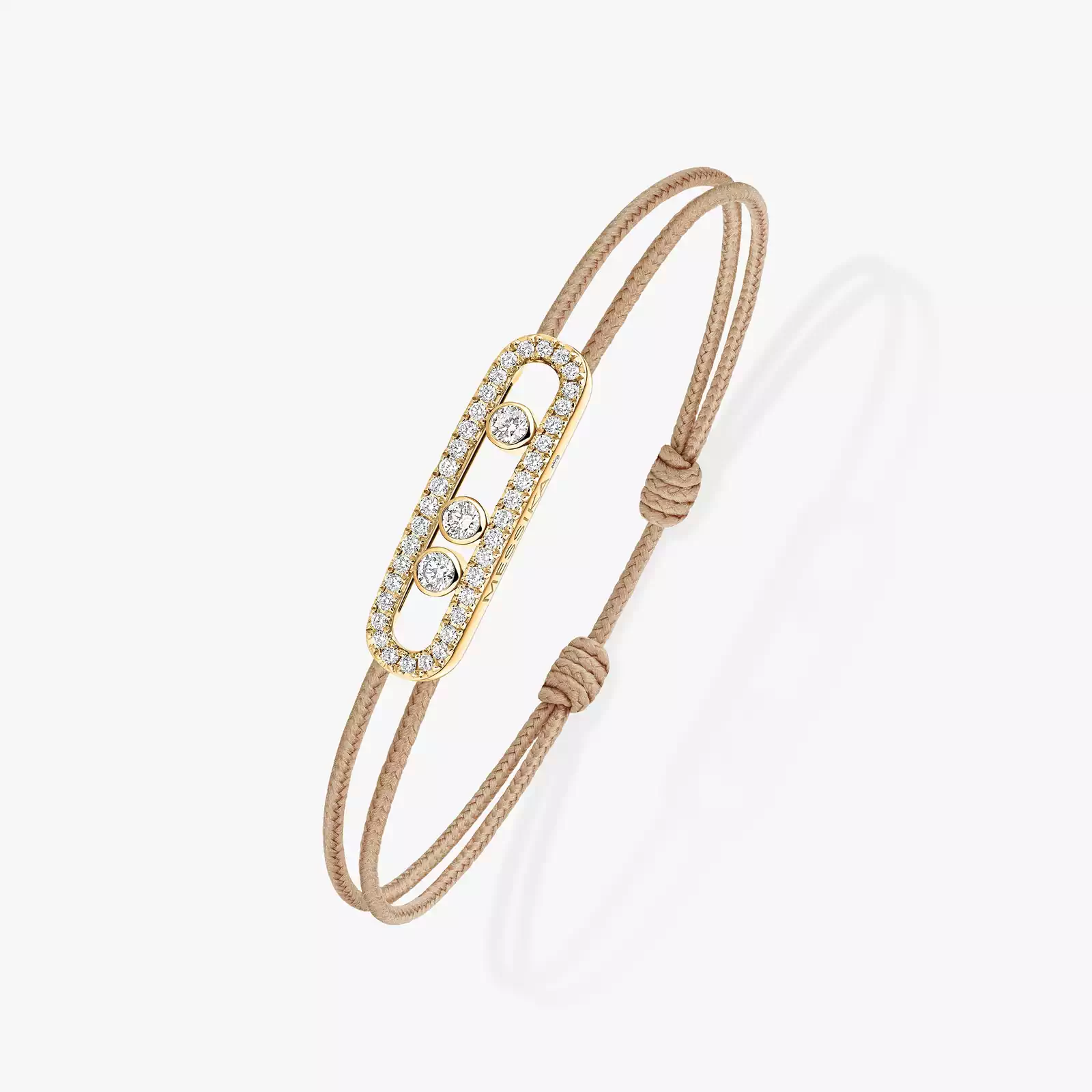 Messika CARE(S) Schnur Beige Mit Diamanten Ausgefasst Für sie Diamant Armband Gelbgold 14102-YG