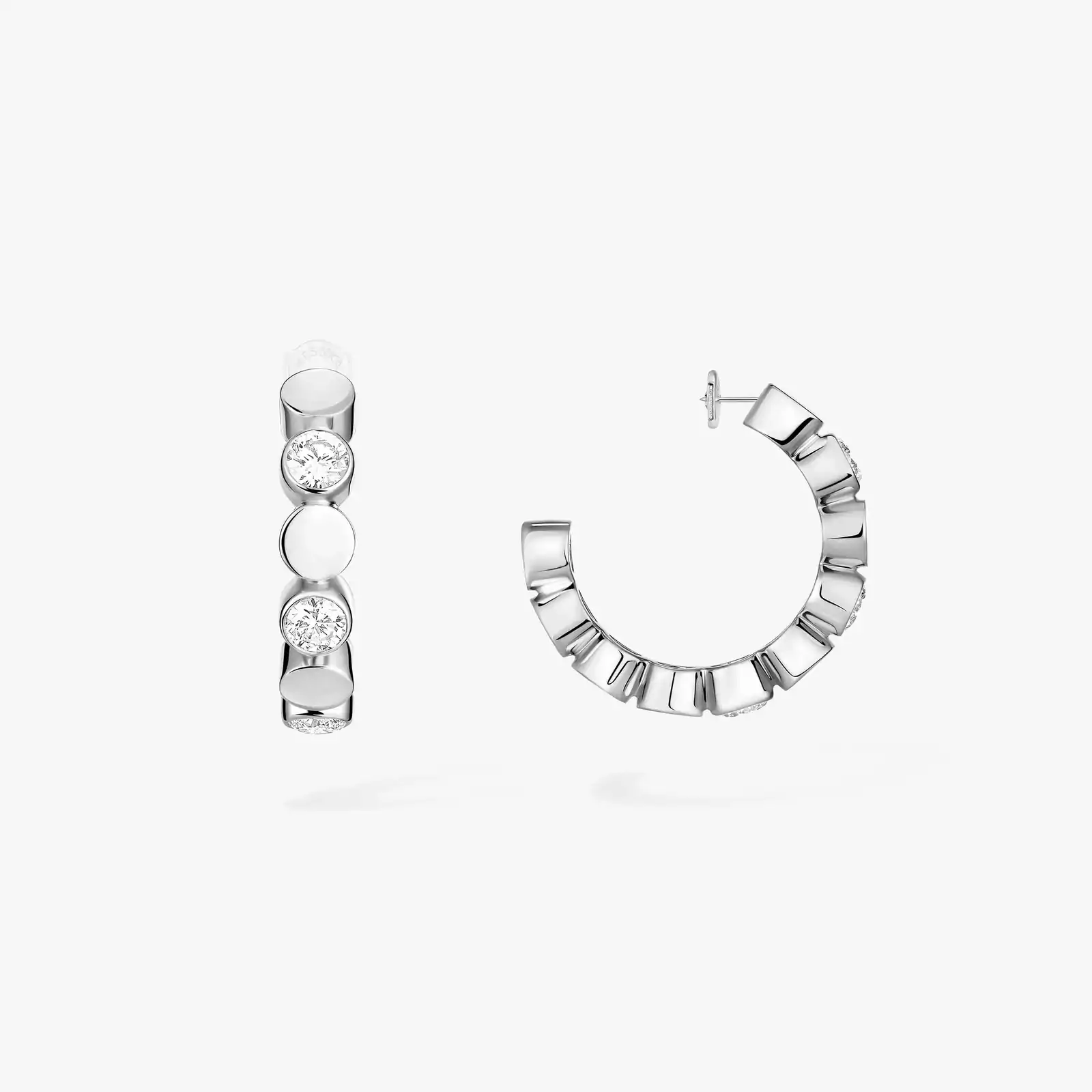 Earrings For Her White Gold Diamond D-Vibes Mini Hoop Earrings 13450-WG