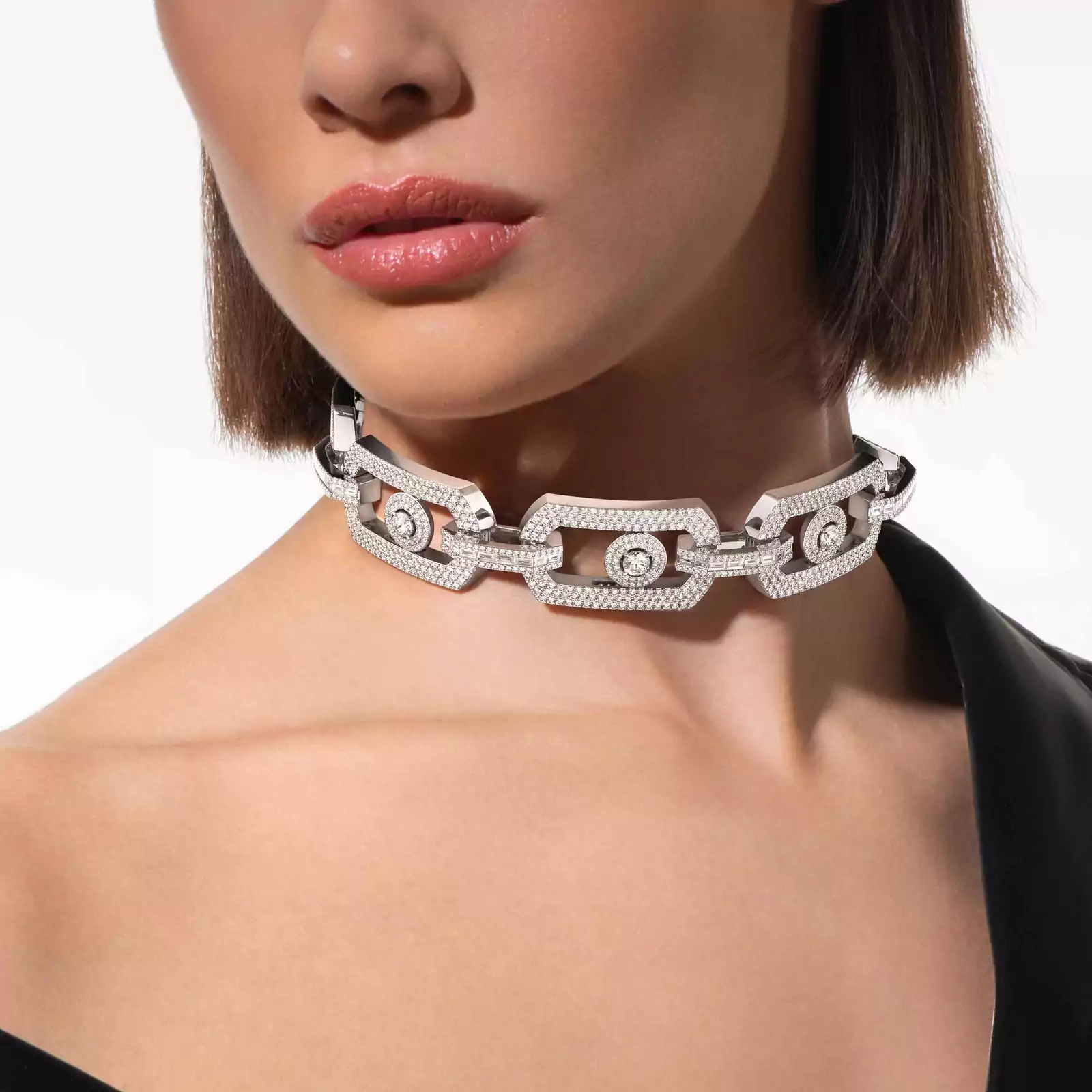 So Move Max Pavé Choker White Gold For Her Diamond Necklace 14240-WG