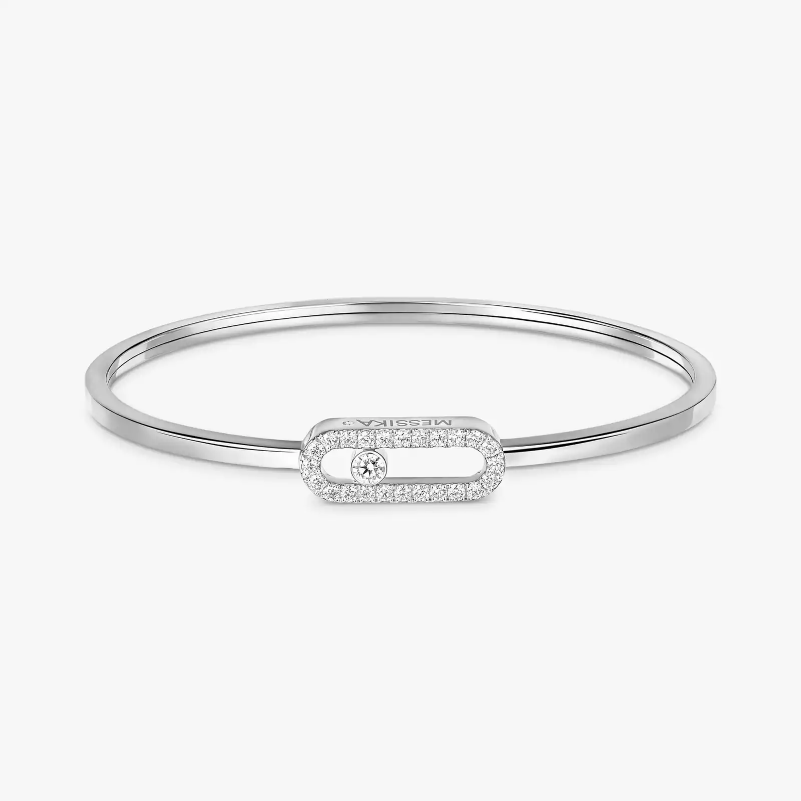 Bracelet For Her White Gold Diamond Move Uno Pavé Flex Bangle MM 12057-WG