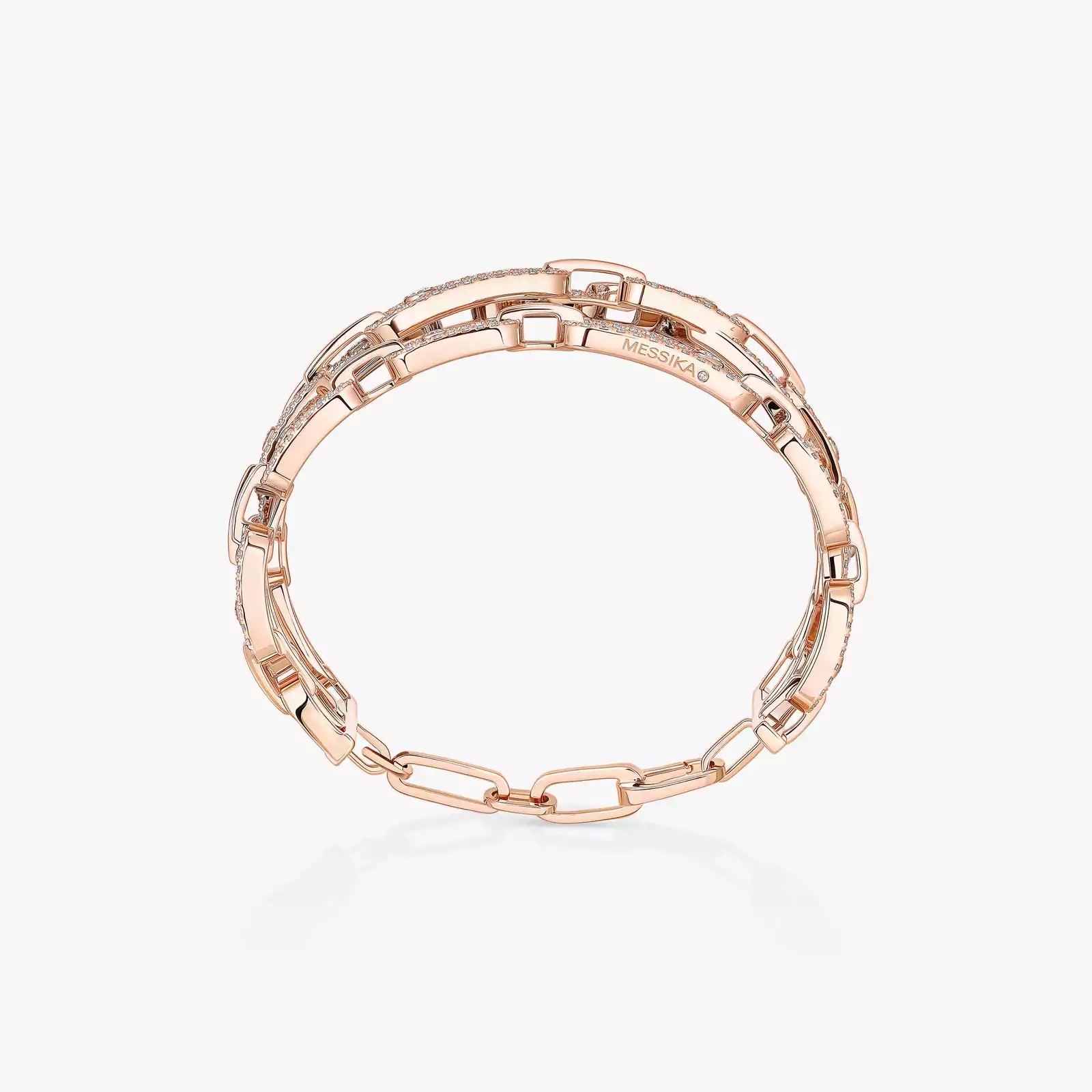 Move Link 3-row cuff Pink Gold For Her Diamond Bracelet 13512-PG