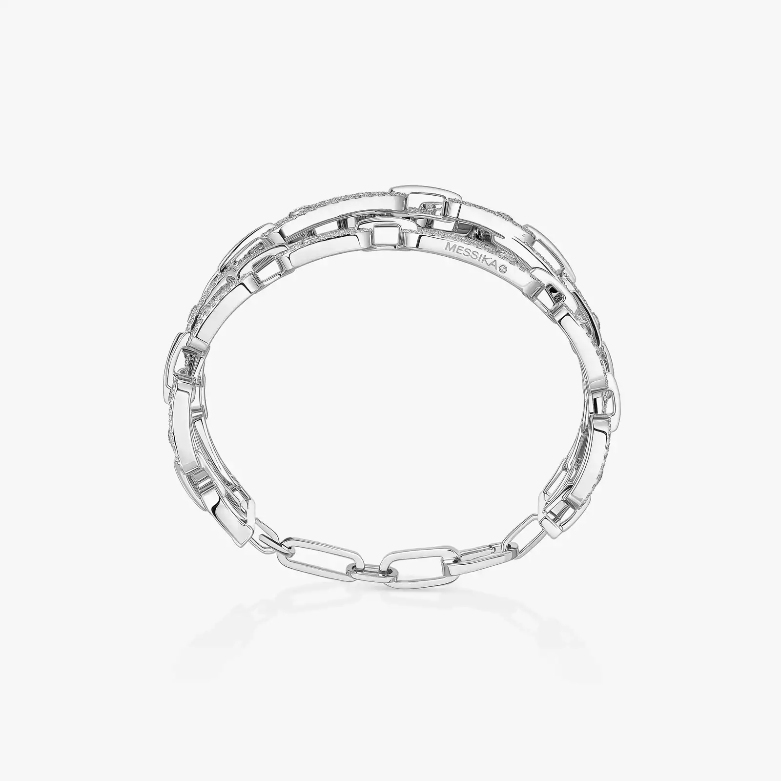Bracciale Donna Oro bianco Diamante Manchette a 3 file Move Link 13512-WG
