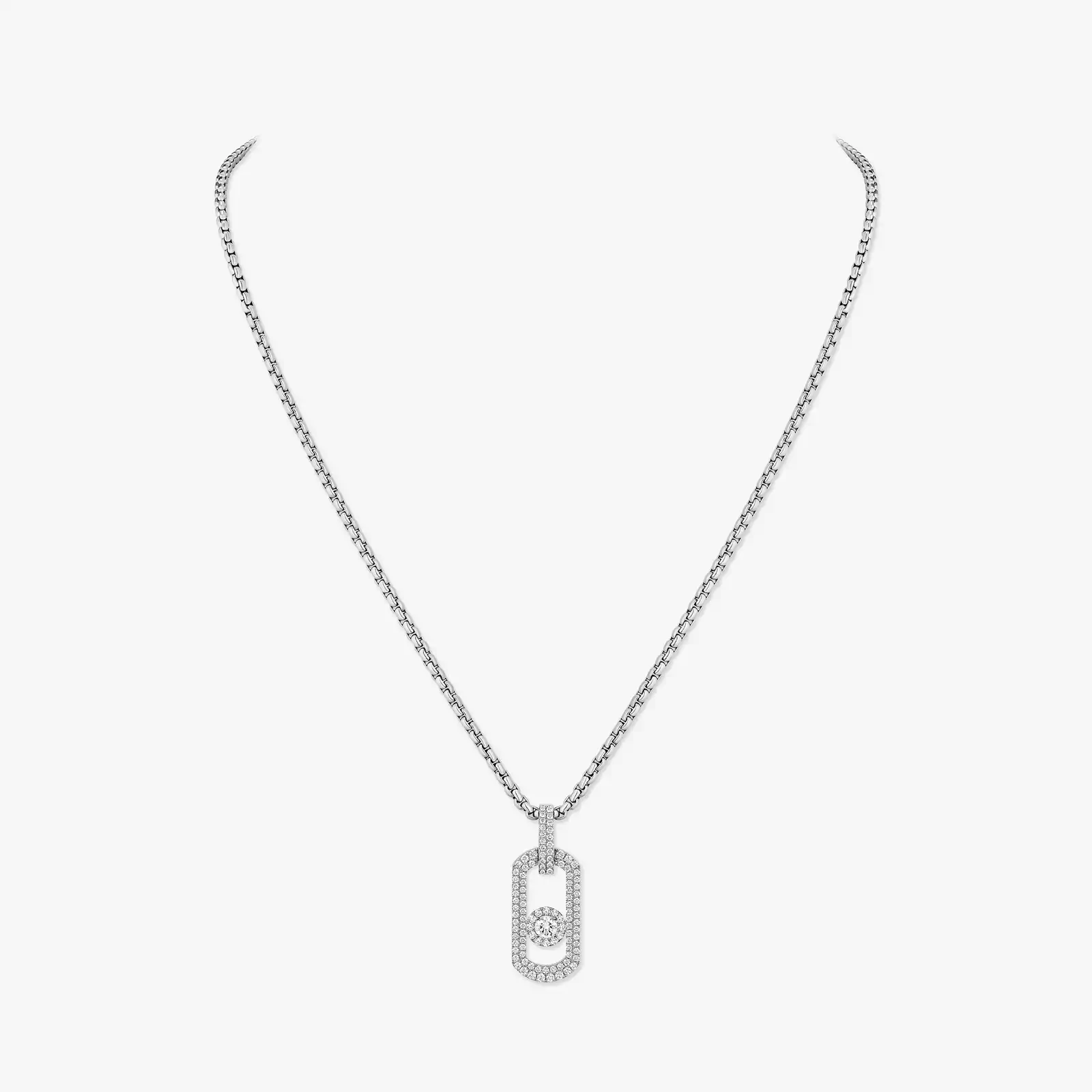 So Move Natural Titanium Pavé Pendant Natural Titanium For Him Diamond Necklace 13680-TN