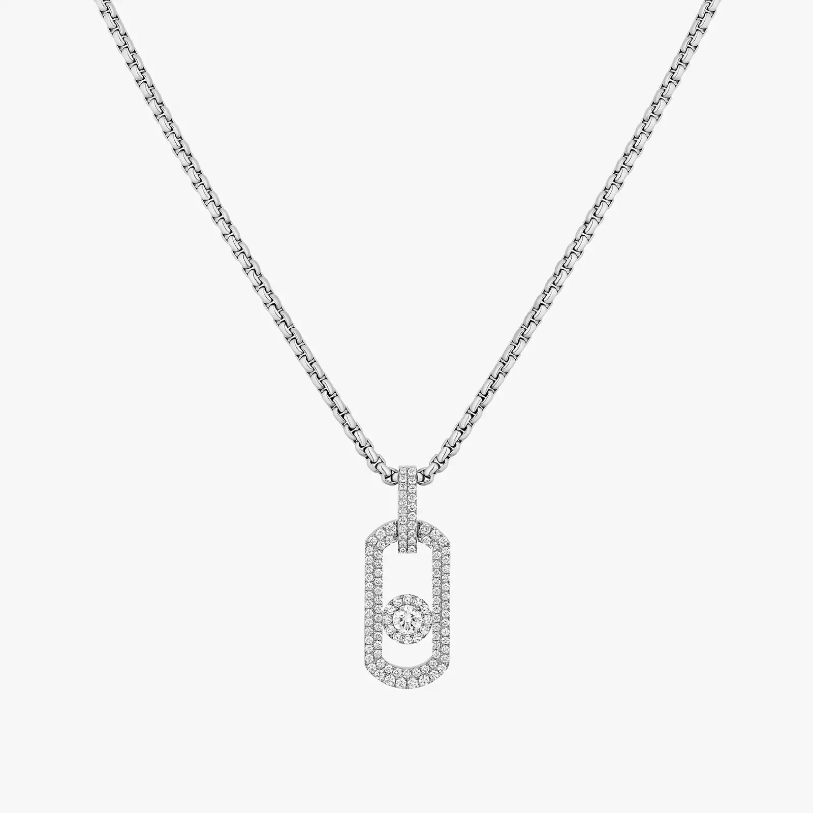 So Move Natural Titanium Pavé Pendant Natural Titanium For Him Diamond Necklace 13680-TN