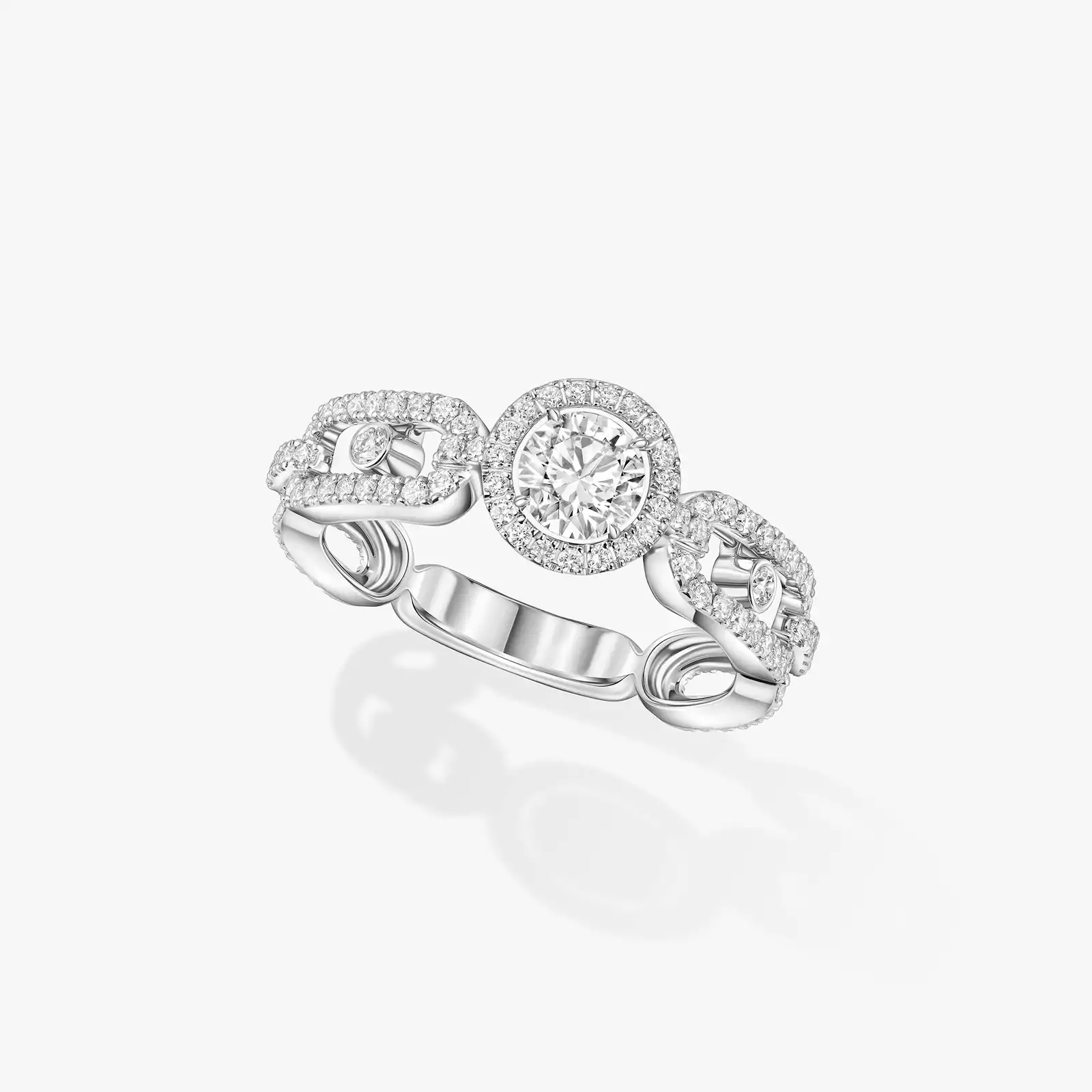Move Link Solitaire 0.30ct White Gold For Her Diamond Ring 13747-WG