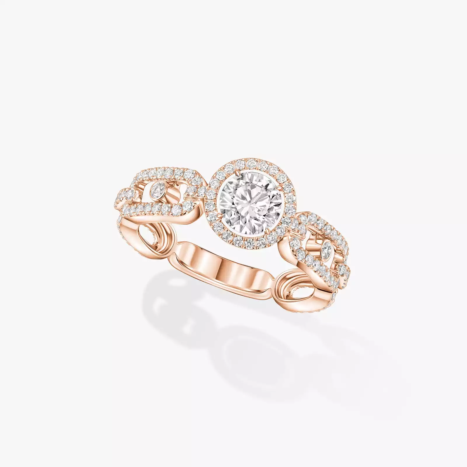 Bague Femme Or Rose Diamant Solitaire Move Link 0,50ct 13748-PG
