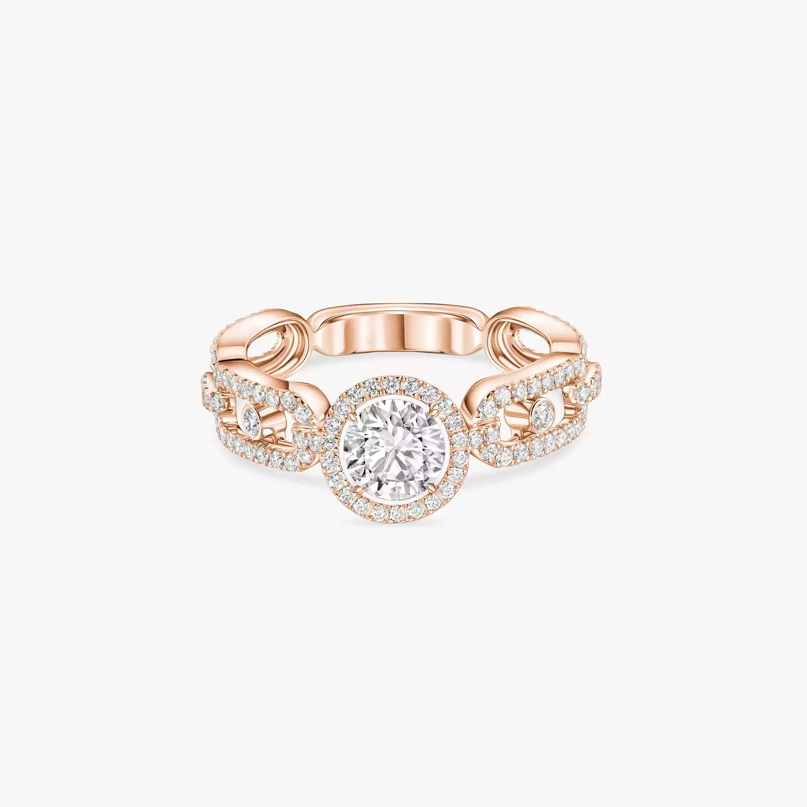 Bague Femme Or Rose Diamant Solitaire Move Link 0,50ct 13748-PG