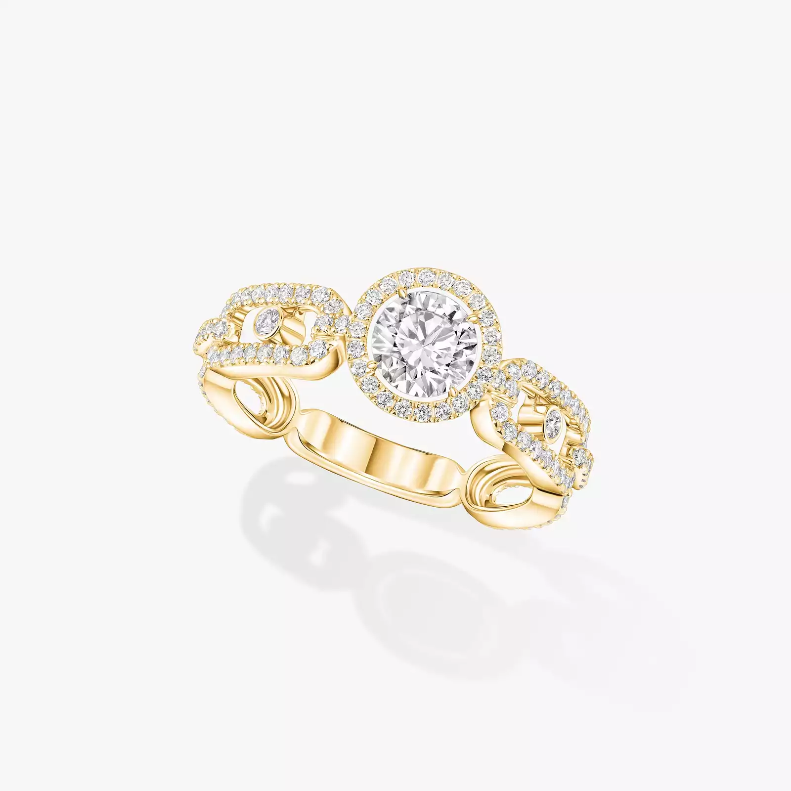リング 女性への イエローゴールド ダイヤモンド  《ムーヴ リンク》0.50 ct ソリテールリング 13748-YG