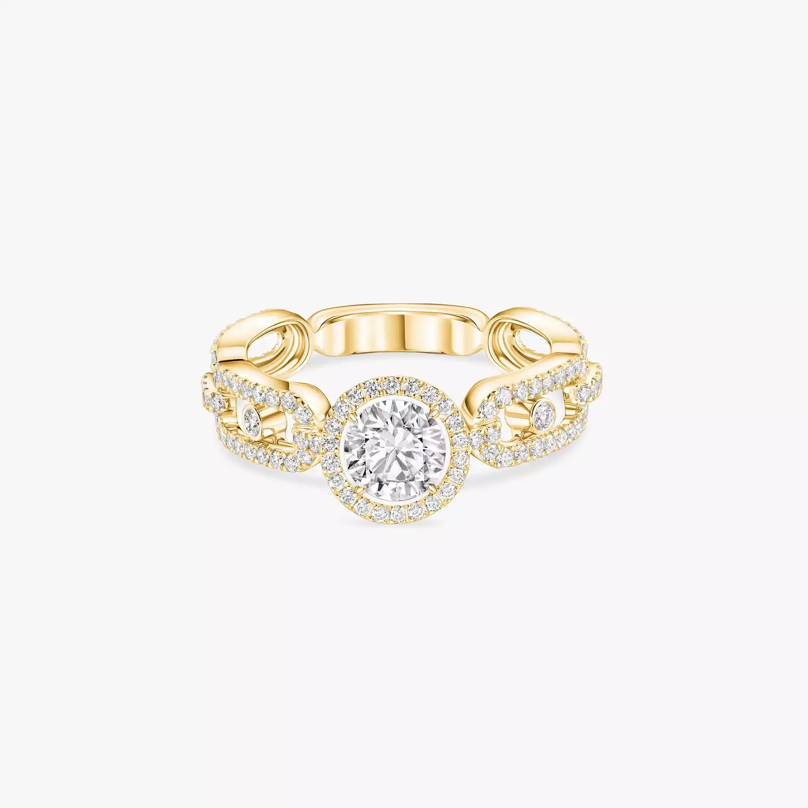 リング 女性への イエローゴールド ダイヤモンド  《ムーヴ リンク》0.50 ct ソリテールリング 13748-YG