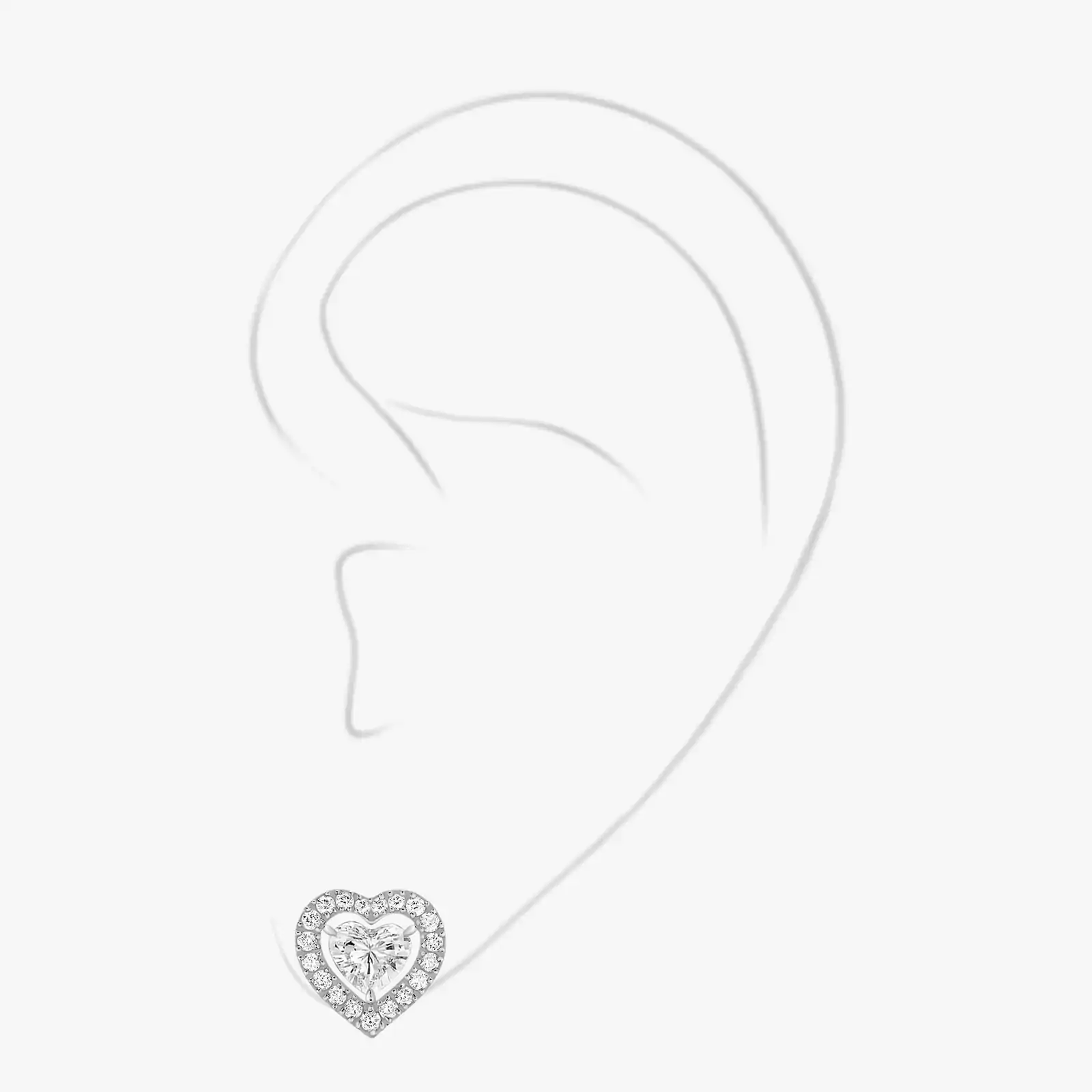 Joy Cœur 0.15-carat single stud earring White Gold For Her Diamond Earrings 11562-WG