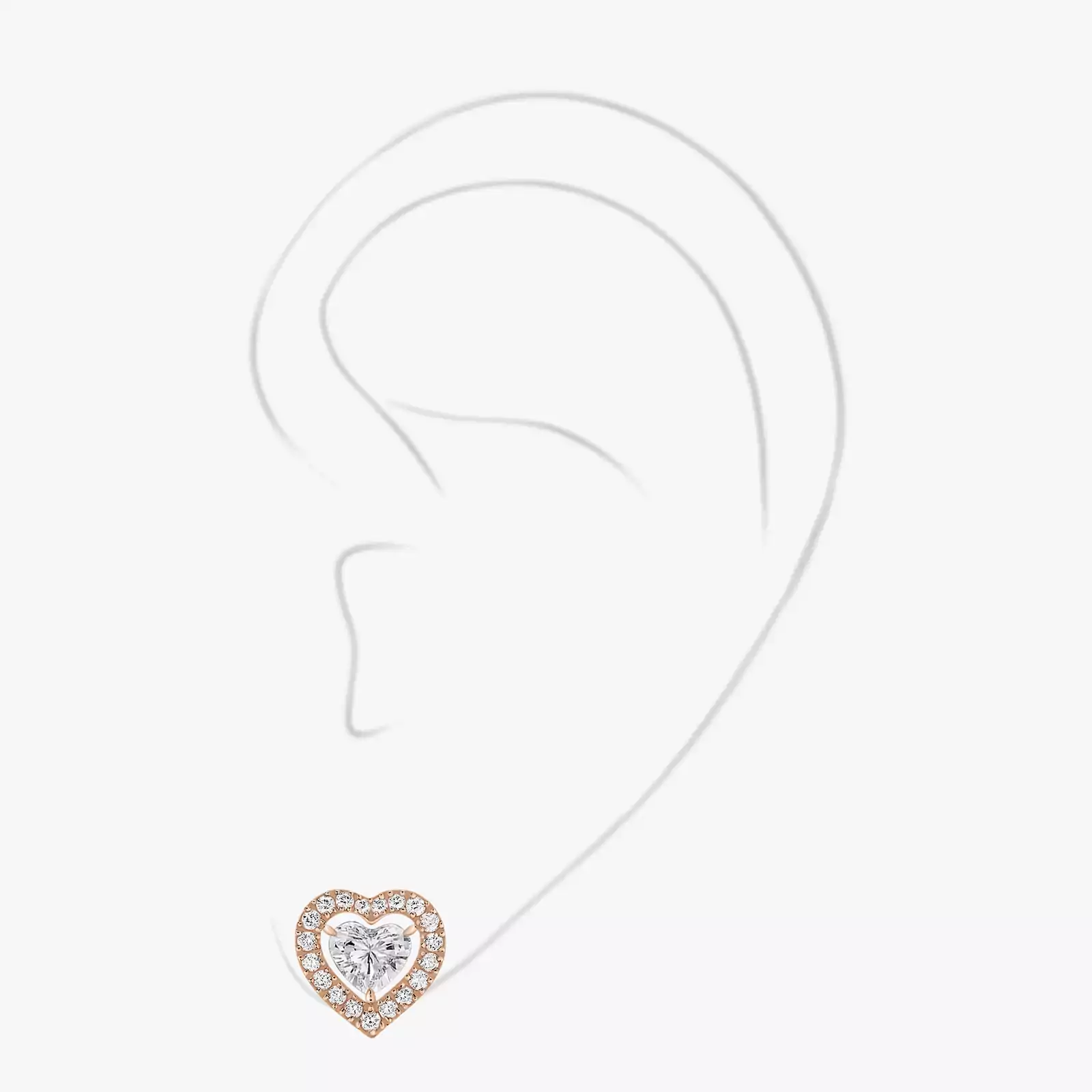 Joy Cœur 0.15-carat single stud earring Pink Gold For Her Diamond Earrings 11562-PG