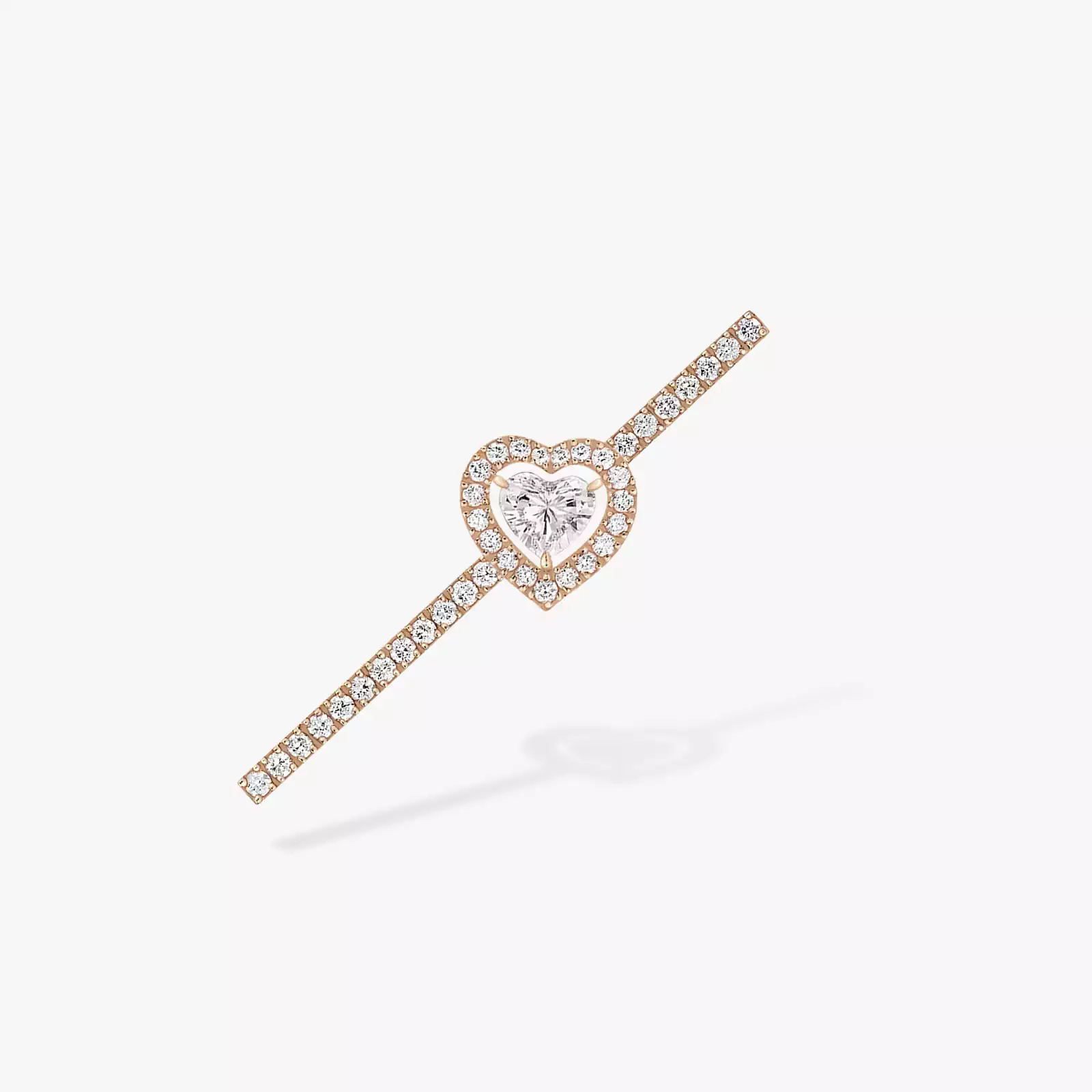 Joy cœur 0.15-carat single diamond pavé earring Pink Gold For Her Diamond Earrings 11433-PG