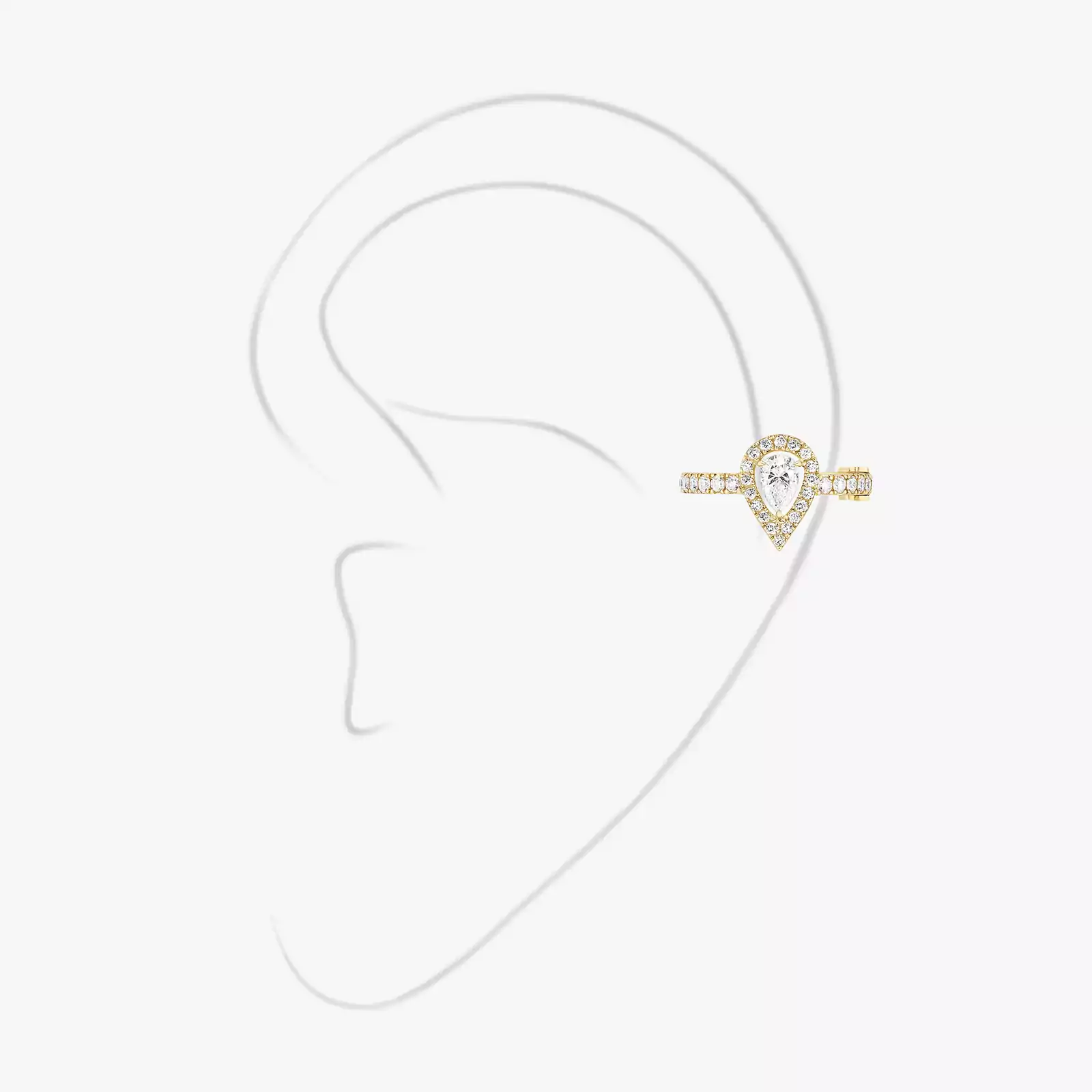 Boucles d'oreilles Femme Or Jaune Diamant Mono clip Milieu My Twin Diamant Poire 0,10ct  10121-YG