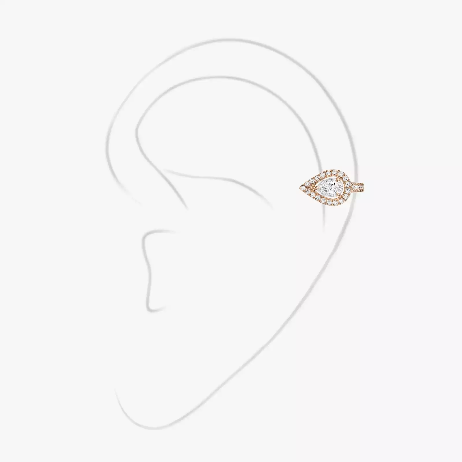 Einzelner My Twin Ohrclip oberes Ohr PS 1 x 0,15 Karat  Für sie Diamant Ohrringe Roségold 07442-PG