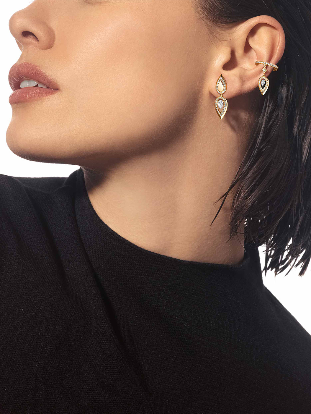 Boucles d’oreilles asymétriques : bijoux en diamant femme