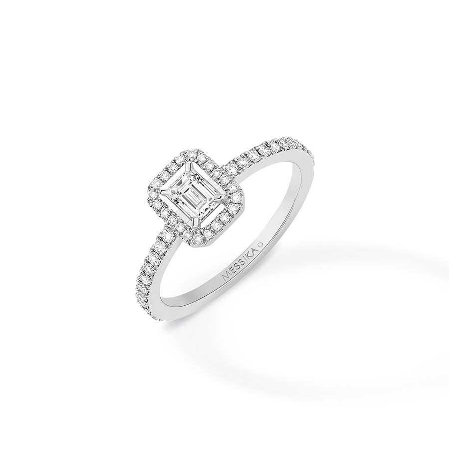 Bague de fiançailles or blanc - Solitaire M-Love