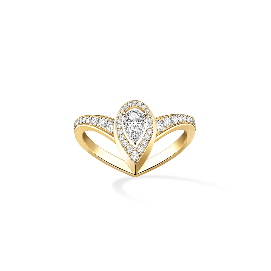 Yellow gold diamond engagement ring - Bague Fiery